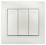 Intro Выключатель Plano 1-106-06 тройной, 10А-250В, IP20, СУ, перламутр Б0053797