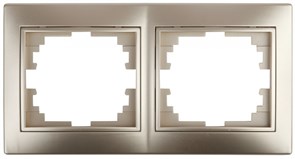 Intro 1-502-04 Рамка на 2 поста гор., СУ, Plano, шампань (20/400/3200) Б0030095