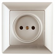 Intro 4-201-04 Розетка 2P, 16А-250В, СУ, Solo, шампань (10/200/2400) Б0043308