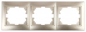 Intro 1-503-04 Рамка на 3 поста гор., СУ, Plano, шампань (14/280/2800) Б0030099