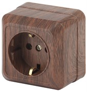 Intro Розетка Quadro 2-202-10 с заземлением 2P+E Schuko, 16А-250В, IP20, ОУ, венге Б0053787