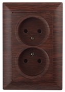 Intro Розетка Solo 4-204-10 без заземления двойная 16А-250В, IP20, СУ, венге Б0053672