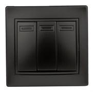 Intro Выключатель Plano 1-106-05 тройной, 10А-250В, IP20, СУ, антрацит Б0053795