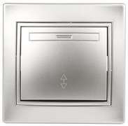 Intro Переключатель Plano 1-103-03 одноклавишный 10А-250В, IP20, СУ, алюминий Б0053746