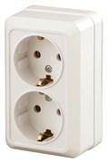 Intro Розетка Quadro 2-204-02 с заземлением двойная 2х2P+E Schuko, 16А-250В, IP20, ОУ, слоновая кость Б0053803
