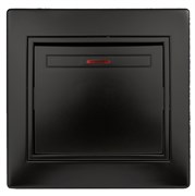 Intro Выключатель Plano 1-102-05 одноклавишный с подсветкой, 10А-250В, IP20, СУ, антрацит Б0053734