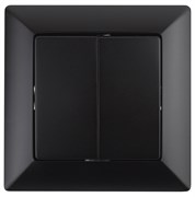 Intro Переключатель Solo 4-107-05 двухклавишный, 10А-250В, IP20, СУ, антрацит Б0053613