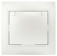 Intro Розетка Plano 1-203-06 с заземлением 2P+E Schuko с крышкой, 16А-250В, IP20, СУ, перламутр Б0053898