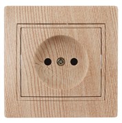 Intro Розетка Plano 1-201-11 без заземления 2P, 16А-250В, IP20, СУ, сосна Б0053872