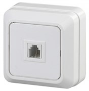 Intro 2-302-01 Розетка телефонная RJ11, IP20, ОУ, Quadro, белый (10/200/3600) Б0027661