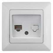Intro 4-303-01 Розетка информационная RJ45, СУ, Solo, белый (10/200/2400) Б0043382