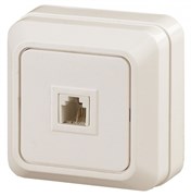 Intro 2-302-02 Розетка телефонная RJ11, IP20, ОУ, Quadro, сл.кость (10/200/1600) Б0027662