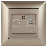 Intro 4-303-04 Розетка информационная RJ45, СУ, Solo, шампань (10/200/2000) Б0043385