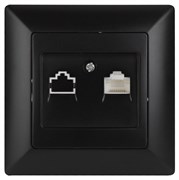 Intro 4-303-05 Розетка информационная RJ45, СУ, Solo, антрацит (10/200/2400) Б0043386