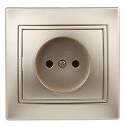 Intro Розетка Plano 1-201-04 без заземления 2P, 16А-250В, IP20, СУ, шампань Б0053865