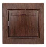 Intro 1-102-10 Выключатель с подсветкой, 10А-250В, IP20, СУ, Plano, венге (10/200/2400) Б0030036