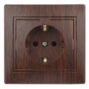 Intro Розетка Plano 1-202-10 с заземлением 2P+E Schuko, 16А-250В, IP20, СУ, венге Б0053885