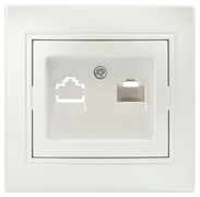 Intro Розетка Plano 1-303-06 информационная RJ45, IP20, СУ, перламутр Б0053987