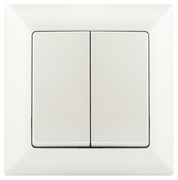 Intro Переключатель Solo 4-107-06 двухклавишный, 10А-250В, IP20, СУ, перламутр Б0053614