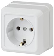 Intro Розетка Quadro 2Э-202-01 с заземлением 2P+E Schuko, 16А-250В, IP20, ОУ, без монтажной пластины, белый Б0053906