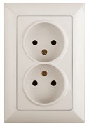 Intro Розетка Solo 4-204-02 без заземления 2х2P, 16А-250В, IP20, СУ, слоновая кость Б0053667