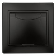 Intro 1-203-05 Розетка 2P+E Schuko с крышкой, 16А-250В, IP20, СУ, Plano, антрацит (10/100/3000) Б0044568