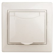 Intro 1-203-02 Розетка 2P+E Schuko с крышкой, 16А-250В, IP20, СУ, Plano, сл.кость (10/100/1500) Б0027612