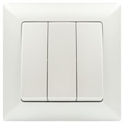 Intro Выключатель Solo 4-106-06 трехклавишный 10А-250В, IP20, СУ, перламутр Б0053606