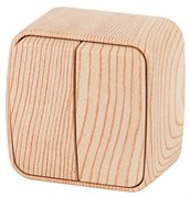 Intro Выключатель Polo 3-104-11 двухклавишный, 10A-250В, IP20, ОУ, сосна Б0053541