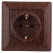 Intro Розетка Solo 4-206-10 с заземлением 2P+E Schuko со шторками, 16А-250В, IP20, СУ, венге Б0053687