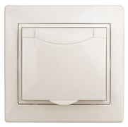 Intro 1-203-02 Розетка 2P+E Schuko с крышкой, 16А-250В, IP20, СУ, Plano, сл.кость (10/100/1500) Б0053890