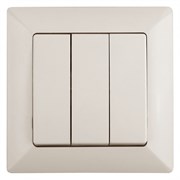 Intro 4-106-02 Выключатель тройной, 10А-250В, СУ, Solo, сл.кость (10/200/2000) Б0043299