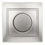 Intro 1-401-03 Светорегулятор поворотный, 600Вт 230В, IP20, СУ, Plano, алюминий (10/200/2000) Б0030090