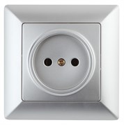 Intro 4-201-03 Розетка 2P, 16А-250В, СУ, Solo, алюминий (10/200/2000) Б0043307