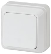 Intro Выключатель Quadro 2Э-101-01 одноклавишный 10А-250В, IP20, ОУ, без монтажной пластины, белый Б0053899