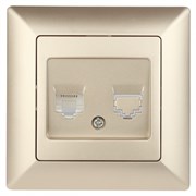 Intro 4-302-04 Розетка телефонная RJ11, СУ, Solo, шампань (10/200/2400) Б0043378