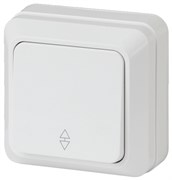 Intro Переключатель Quadro 2-103-01 одноклавишный 10А-250В, IP20, ОУ, белый Б0053749