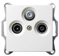 Jasmart G Белый глянцевый Розетка TV+FM+SAT проходная G6207W