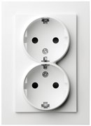 Jasmart G Белый глянцевый Розетка с/з двойная со шторками 16A 250V~ G5504W