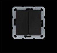 Jasmart Выключатель двухклавишный 10A 250V~ с накладкой, цвет Антрацит G3023B