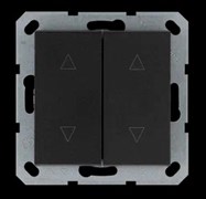 Jasmart Выключатель двухклавишный для штор 10A 250V~ с накладкой, цвет Антрацит G3028B