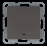 Jasmart Выключатель одноклавишный проходной со светодиодом 10A 250V~ с накладкой, цвет Мокко G3012NZ