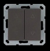 Jasmart Выключатель двухклавишный для штор 10A 250V~ с накладкой, цвет Мокко G3028Z