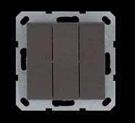 Jasmart Выключатель трехклавишный 10A 250V~ с накладкой, цвет Мокко G3031Z