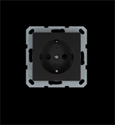 Jasmart Розетка SHUKO© с защитными шторками 16A 250V~ 2P+T, цвет Антрацит G5501B