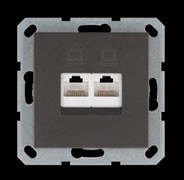 Jasmart Интернет-розетка RJ45 двойная с накладкой, цвет Мокко G6106Z