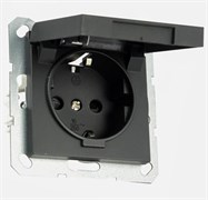 Jasmart Розетка SHUKO© с крышкой и защитными шторками 16A 250V~ 2P+T, цвет Антрацит G5505B