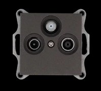 Jasmart Розетка TV+FM+SAT Φ9.5mm оконечная с накладкой, цвет Мокко G6206Z