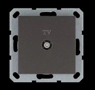 Jasmart Розетка TV Φ9.5mm проходная с накладкой, цвет Мокко G6002Z