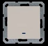 Jasmart Выключатель одноклавишный проходной со светодиодом 10A 250V~ с накладкой, цвет Тауп G3012NT